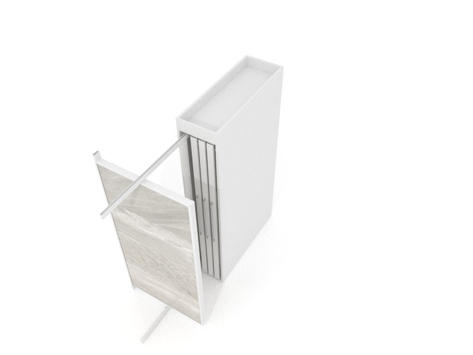 Expositor tipo corredero Girevole XL 8 2400x1205 blanco