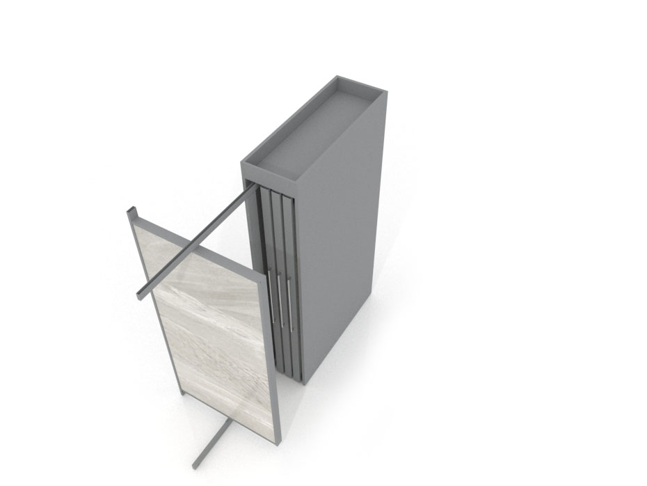 Expositor tipo corredero Girevole XL 8 2400x1205 plata