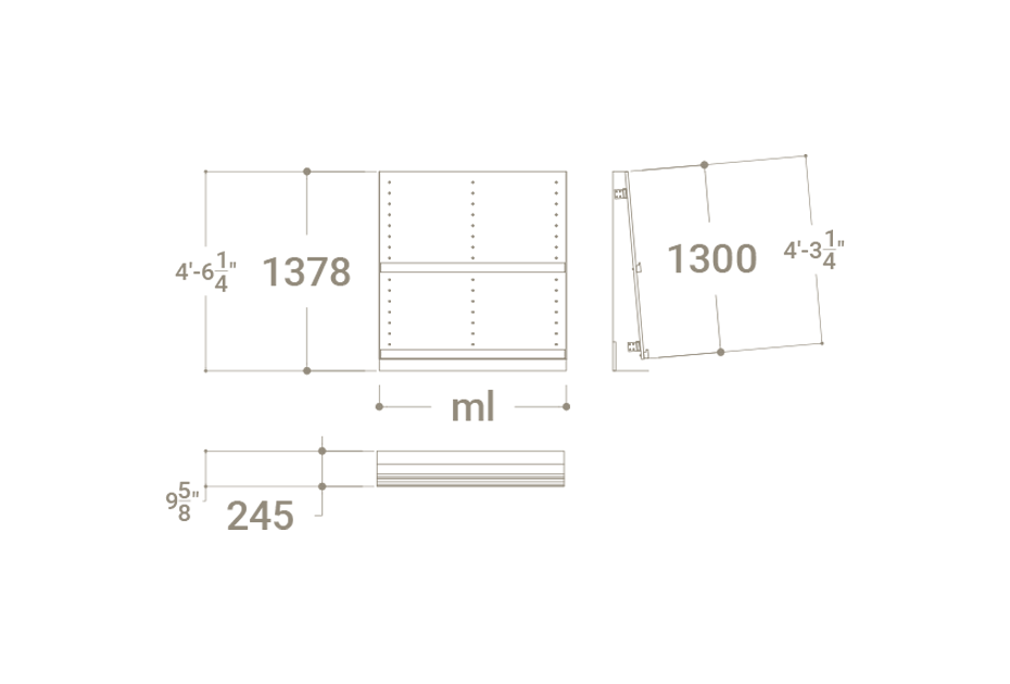 Pared técnica para exponer azulejos Inclined Wall plano