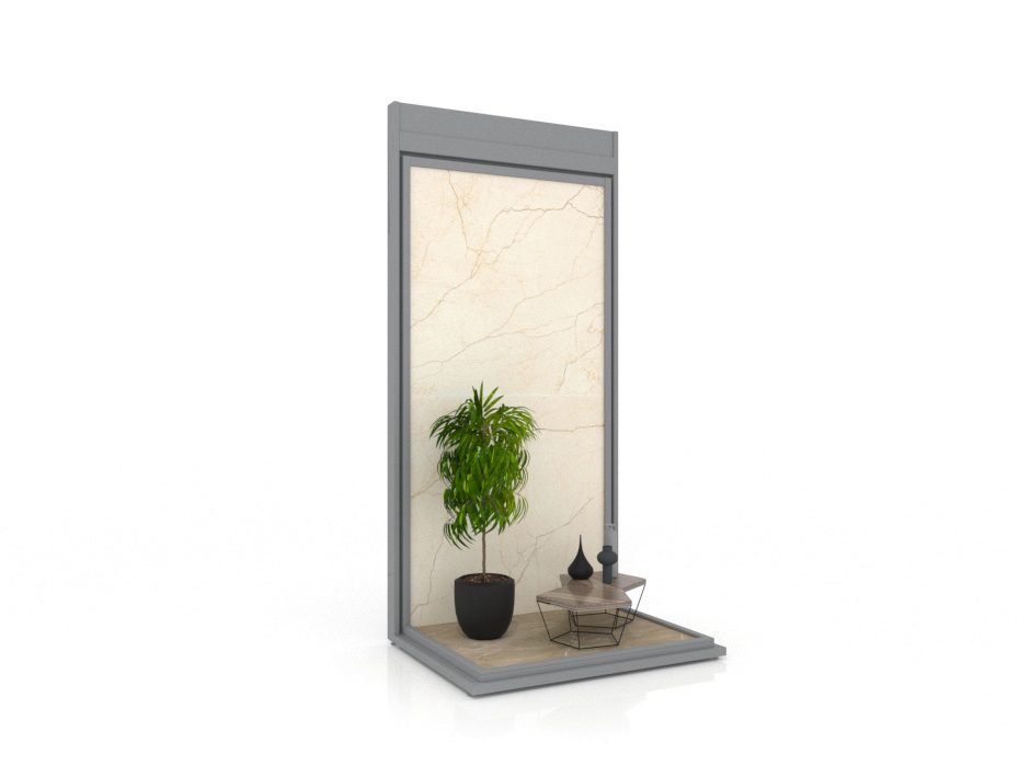 Ambiente cerámico Isla XL 120 Plata frontal