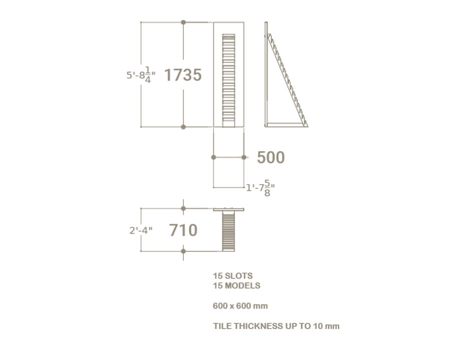Expositor para exponer azulejos en exterior Jónico blanco plano 10