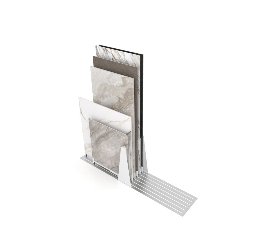 Expositor de azulejos Kansas H 6P Double face blanco aerea