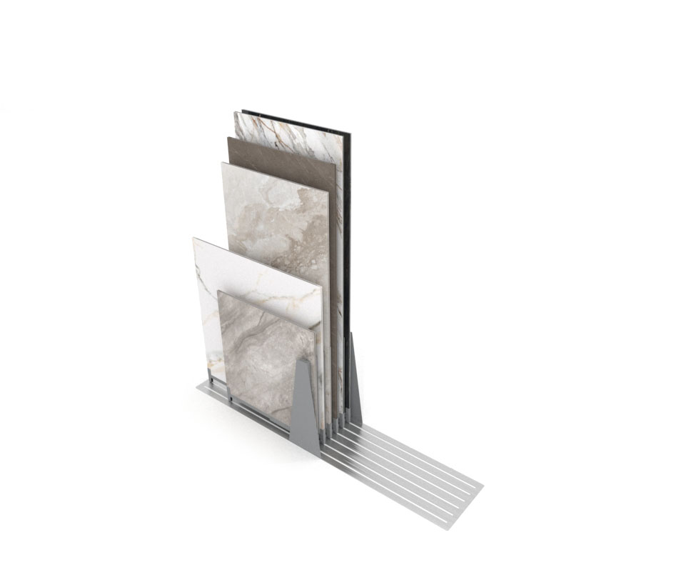 Expositor de azulejos Kansas H 6P Double face plata aerea