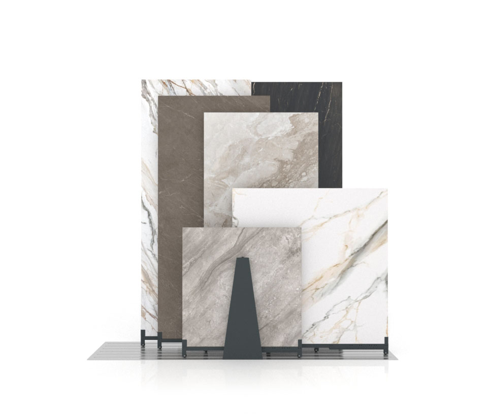 Expositor de azulejos Kansas H 6P Double face antracita frontal