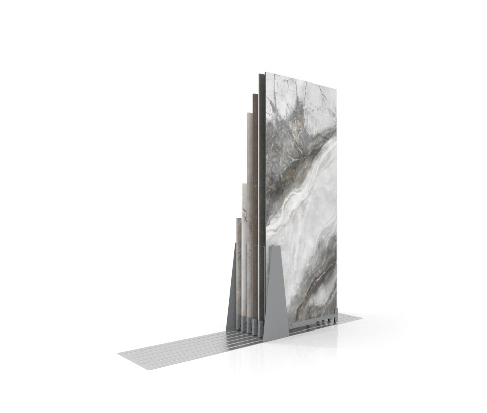 Expositor de azulejos Kansas H 6P Double face plata trasera