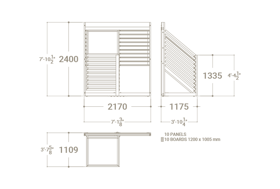Exhibidor de pisos Kera 10 1205X1005 plano