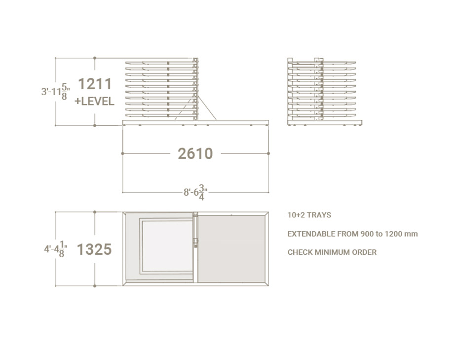 Expositor para pavimentos Komori plano