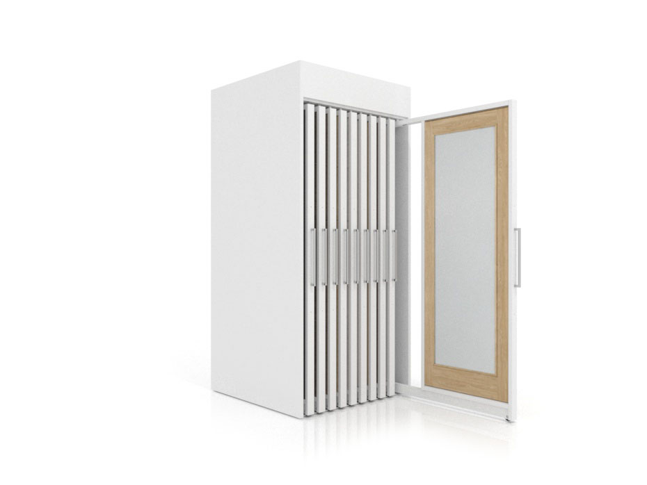 Expositor deslizante para puertas Londres Door 10 blanco abierto