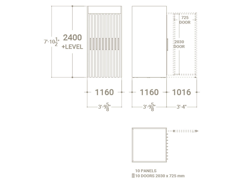 Expositor deslizante para puertas Londres Door 10 blanco plano