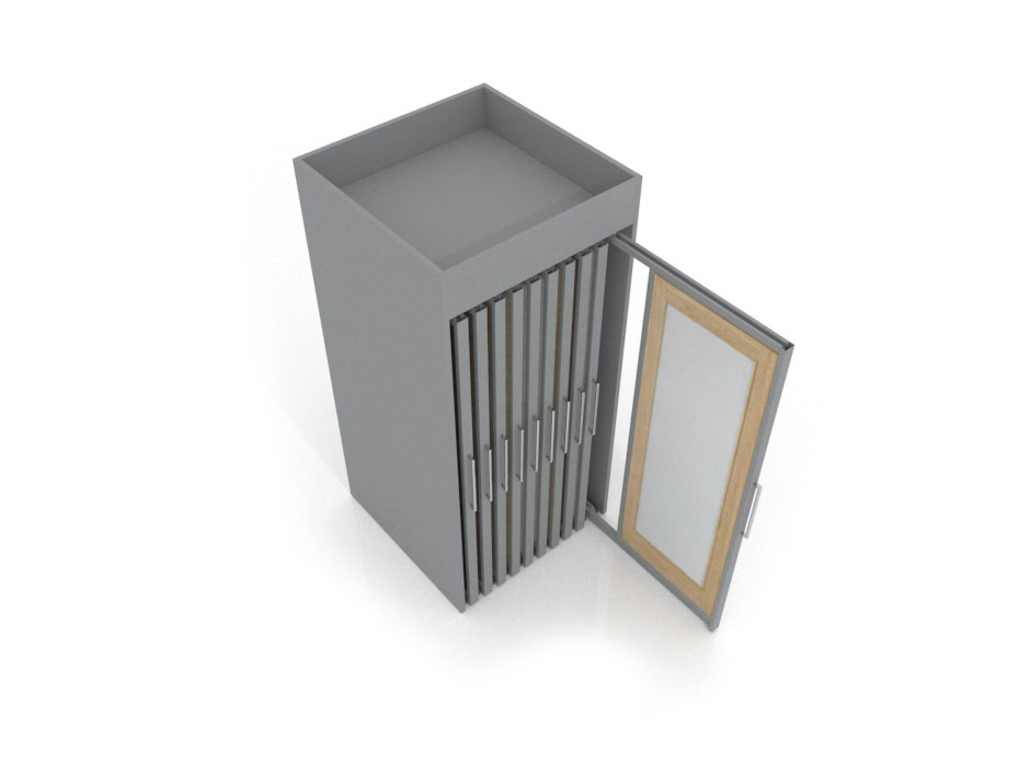 Expositor deslizante para puertas Londres Door 10 plata abierto
