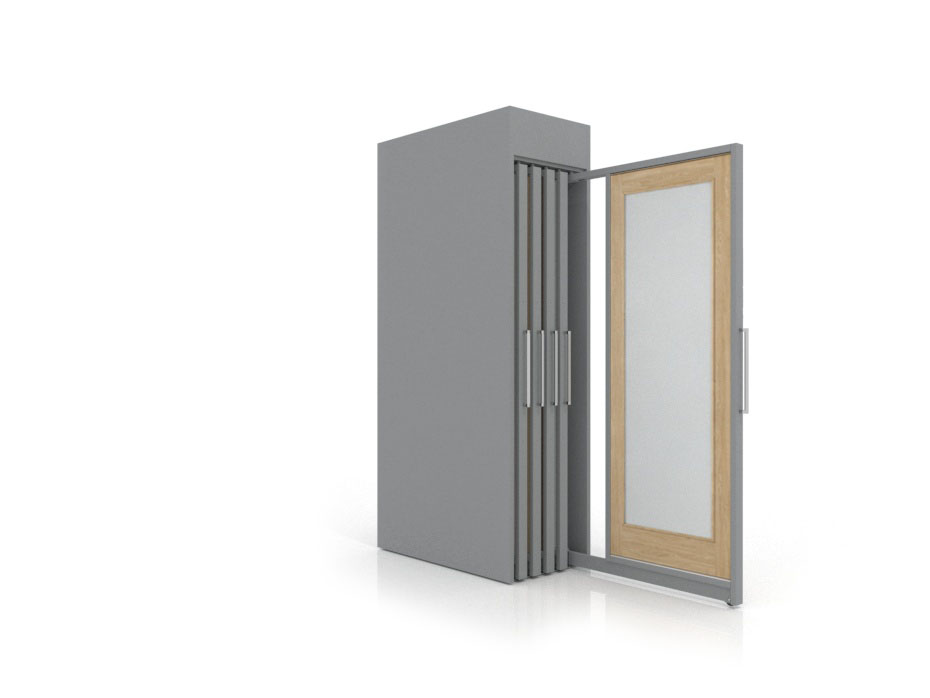 Expositor deslizante para puertas Londres Door 5 plata abierto