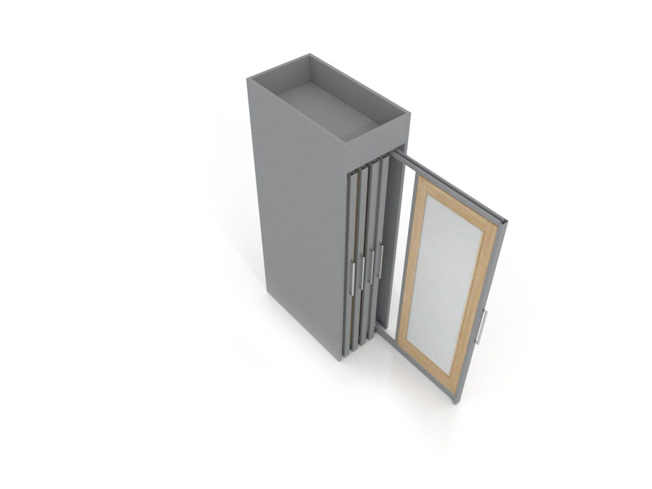 Expositor deslizante para puertas Londres Door 5 plata aerea