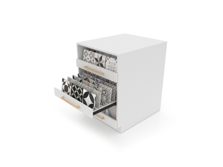 M3 Open 60 cajonera para baldosas blanco