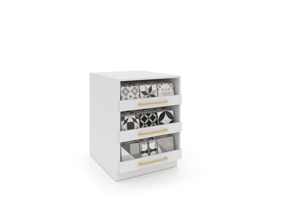 M3 Open 60 cajonera para baldosas blanco