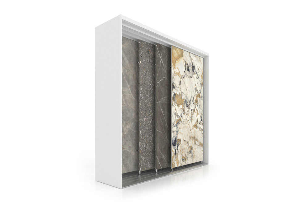 Expositor personalizable para azulejos Módulo 3500_ 5 blanco sx