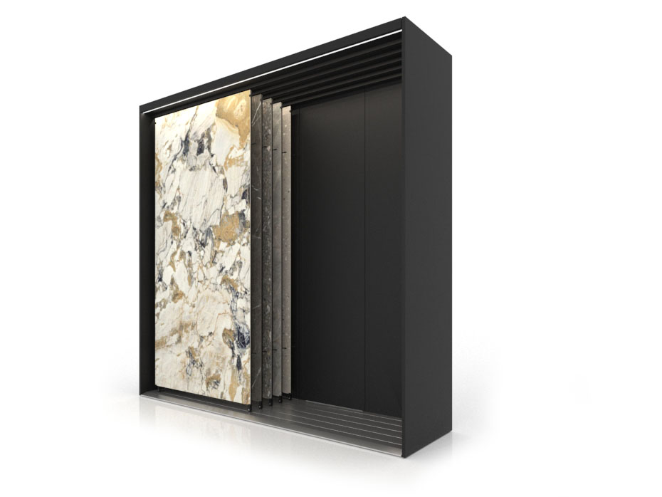 Expositor personalizable para azulejos Módulo 3500_ 5 luz negro dx