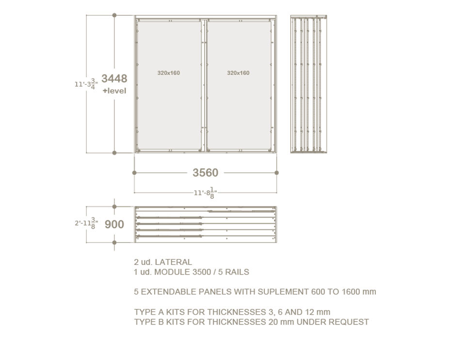 Expositor personalizable para azulejos Módulo 3500 plano 5