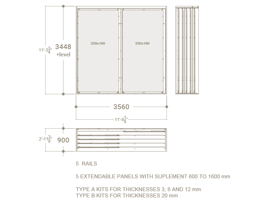 Expositor personalizable para azulejos Módulo 3500 plano 5