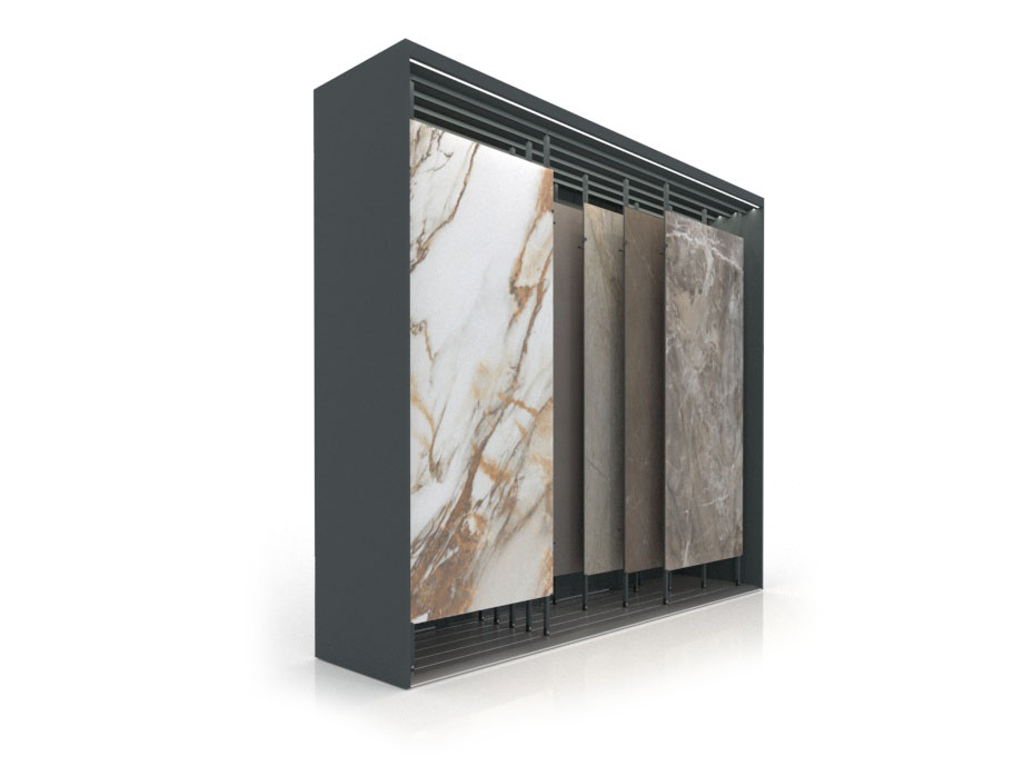 Mueble expositor de azulejos XXL Maxi Tiles 3900_5 luz antracita sx