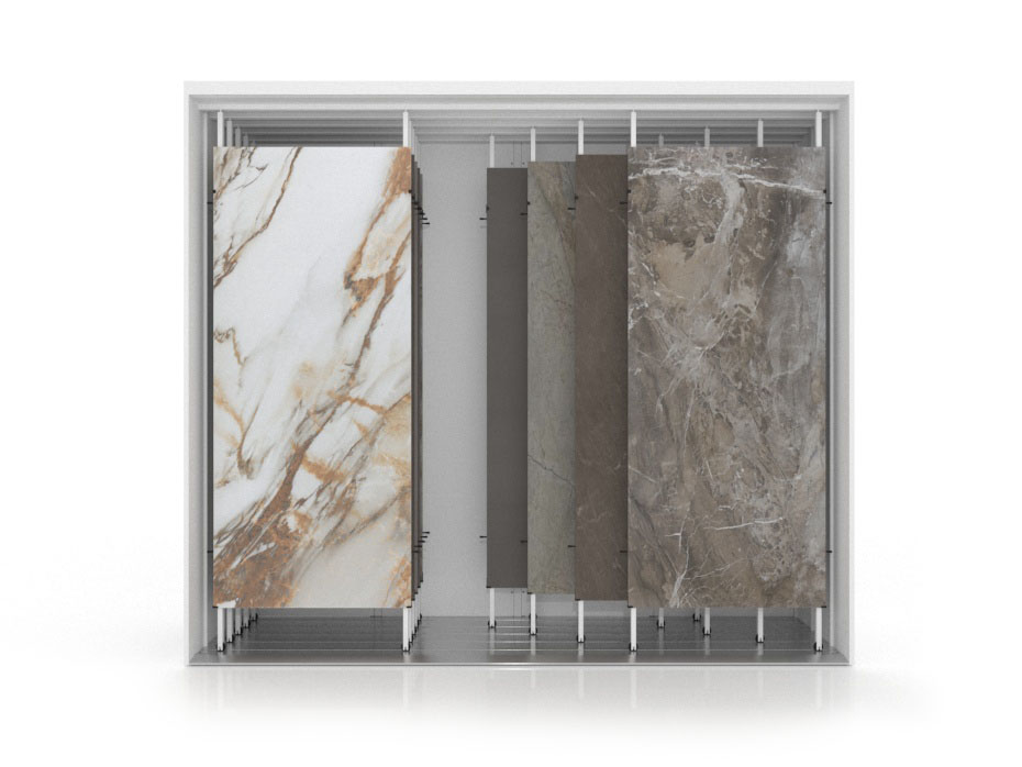 Mueble expositor de azulejos XXL Maxi Tiles 3900_5 blanco frontal