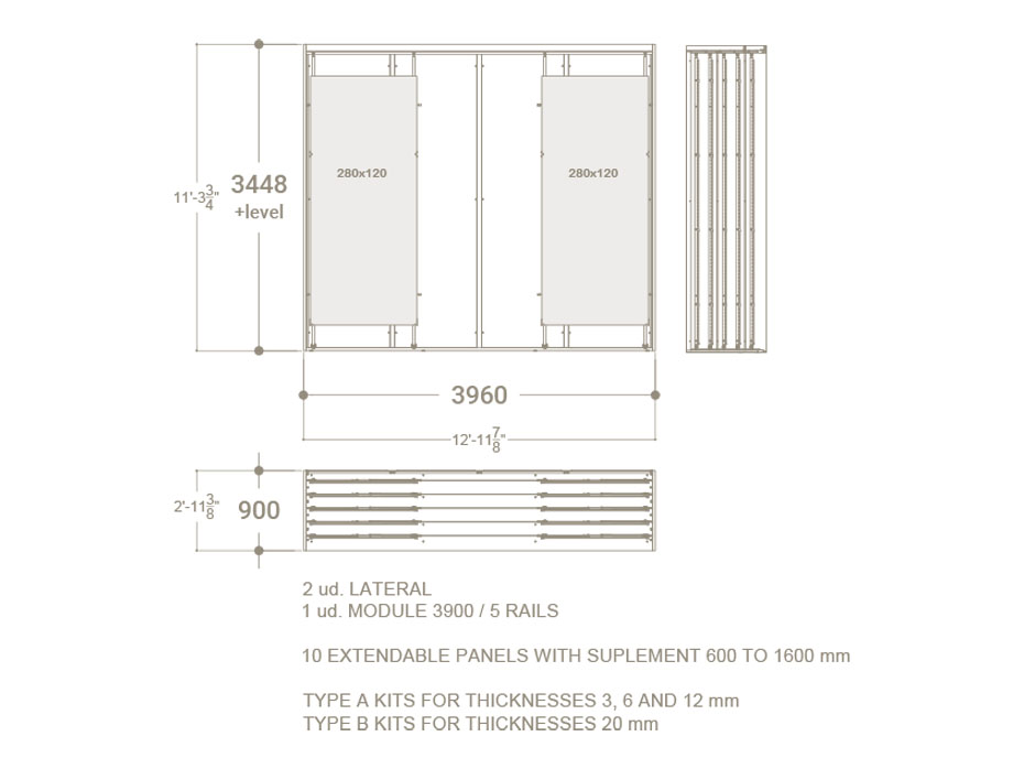Mueble expositor de azulejos XXL Maxi Tiles 3900_5 luz plano