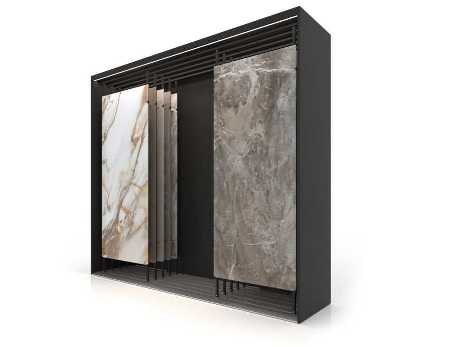 Mueble expositor de azulejos XXL Maxi Tiles 3900_5 luz negro dx