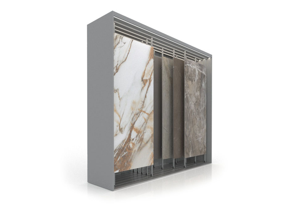 Mueble expositor de azulejos XXL Maxi Tiles 3900_5 luz plata sx