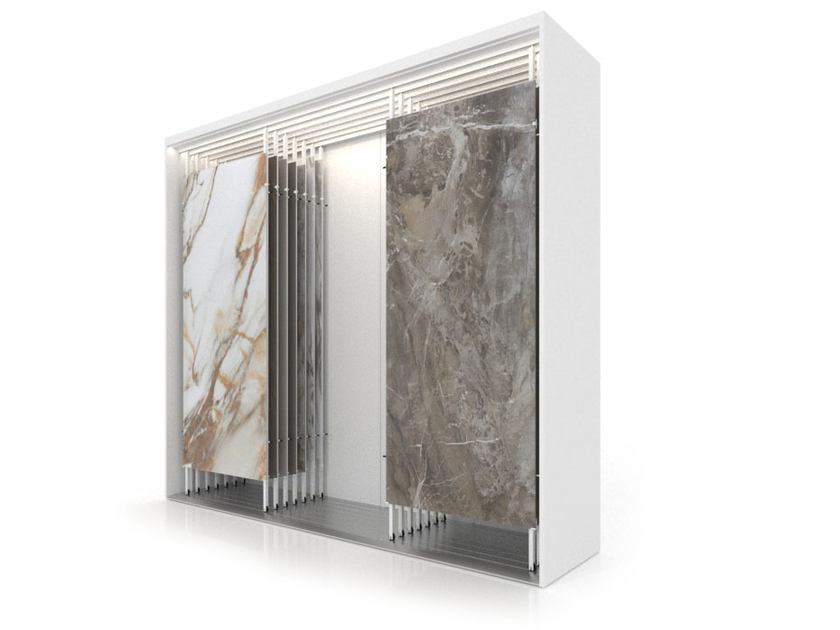 Mueble expositor de azulejos XXL Maxi Tiles 3900_7 luz blanco dx