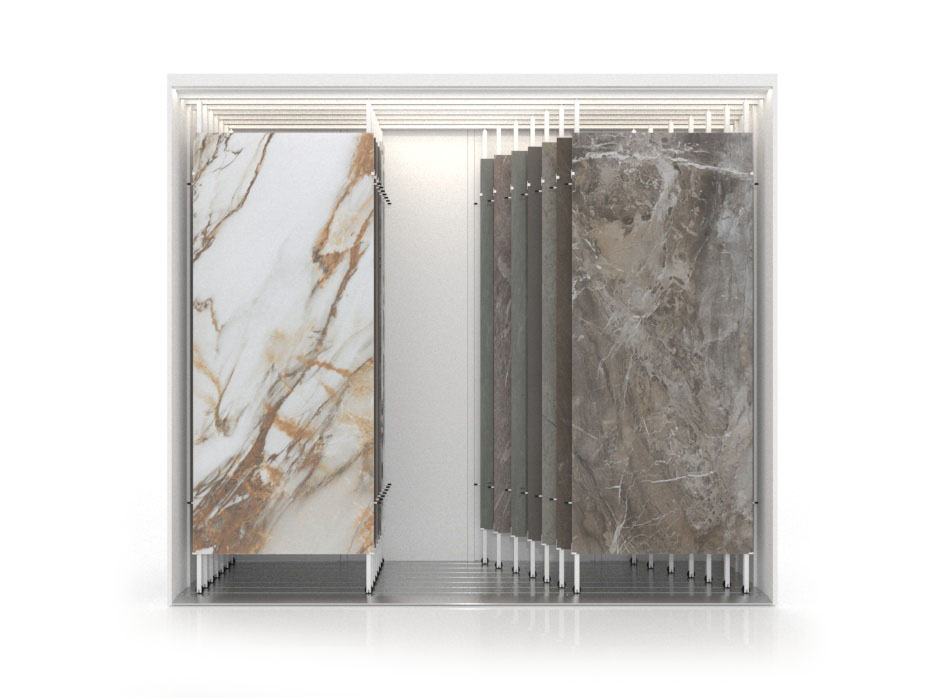 Mueble expositor de azulejos XXL Maxi Tiles 3900_7 luz blanco frontal