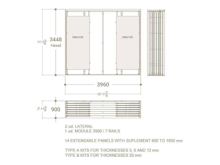 Mueble expositor de azulejos XXL Maxi Tiles 3900_7 luz plano