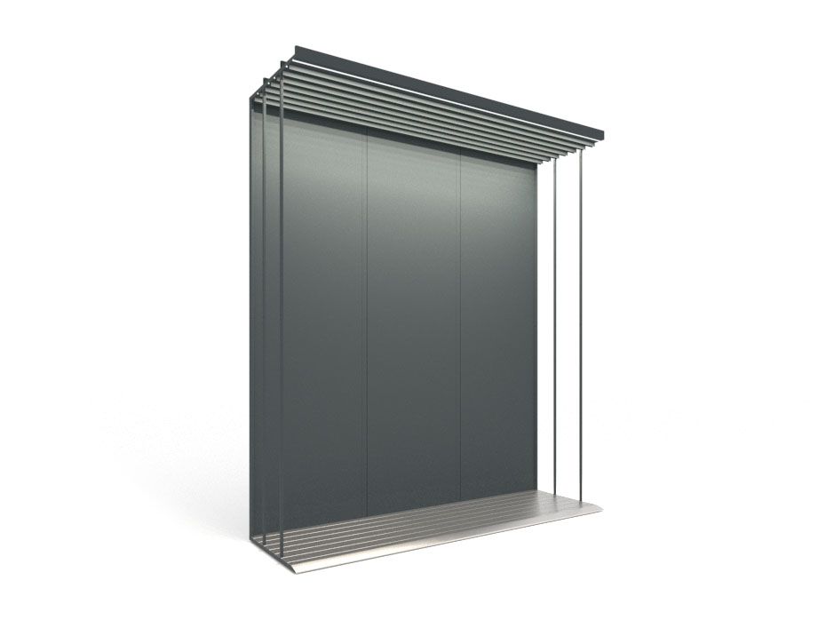 expositor para azulejos Módulo doble 7 luz antracita frontal