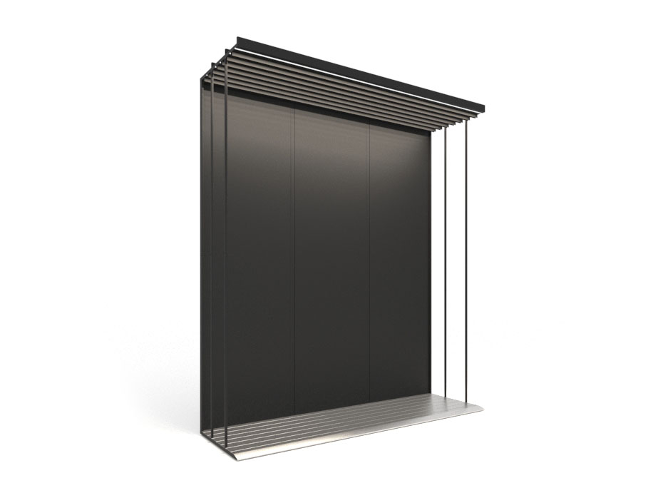 expositor para azulejos Módulo doble 7 luz negro frontal