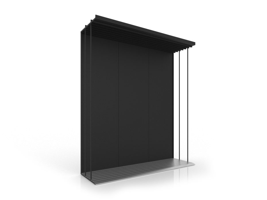 expositor para azulejos Módulo doble 7 negro frontal