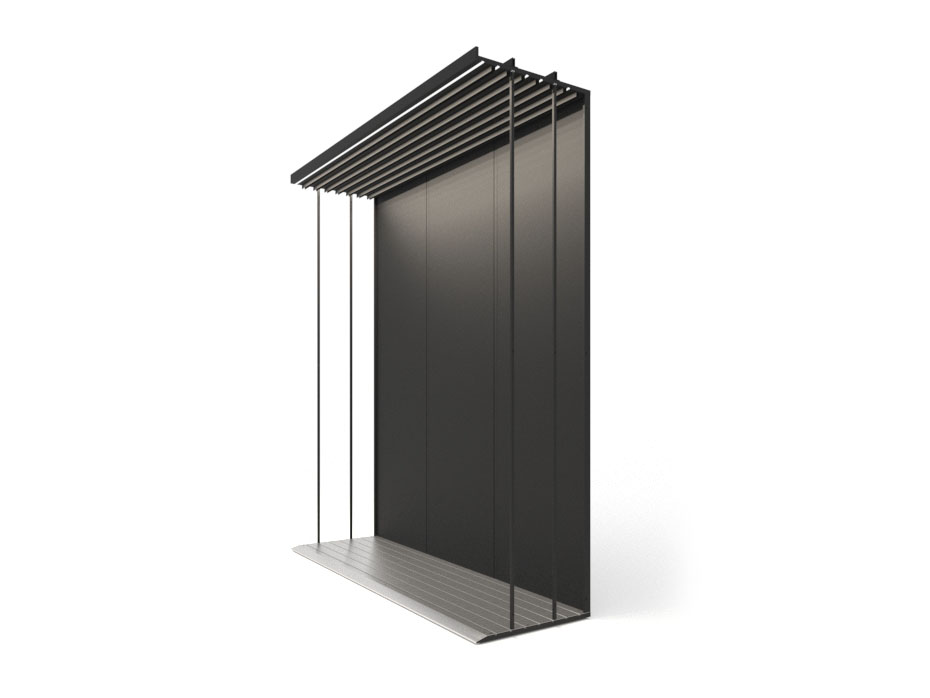 expositor para azulejos Módulo doble 7 luz negro lateral