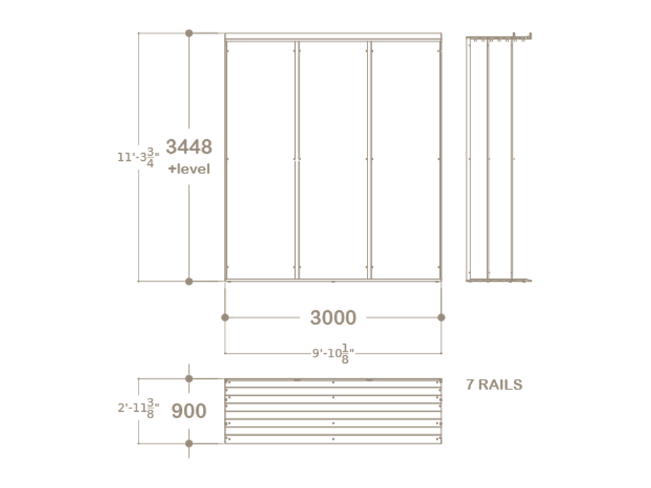 expositor para azulejos Módulo doble 7 luz antracita plano