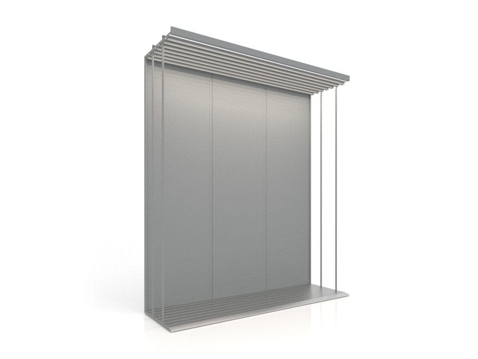expositor para azulejos Módulo doble 7 luz plata frontal