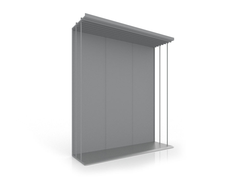 expositor para azulejos Módulo doble 7 plata frontal
