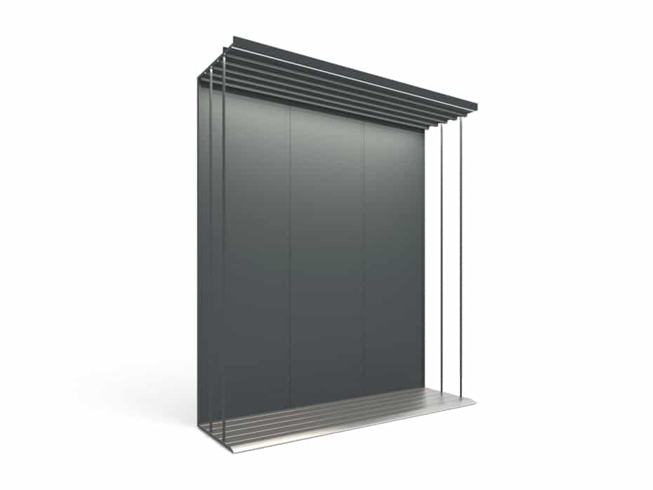 expositor para azulejos Módulo doble 5 luz antracita lateral