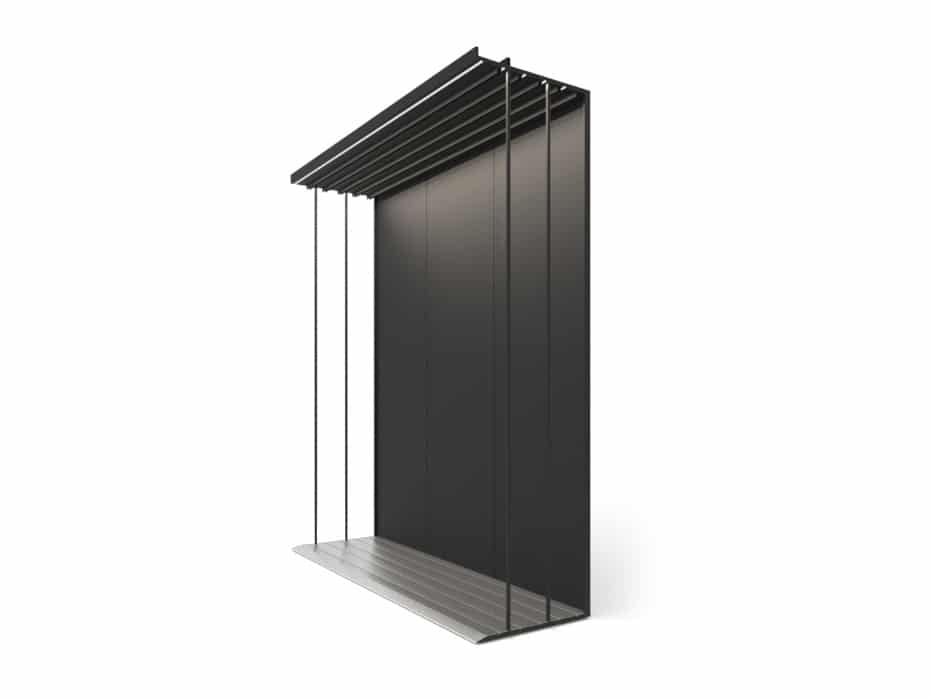 expositor para azulejos Módulo doble 5 luz negro lateral