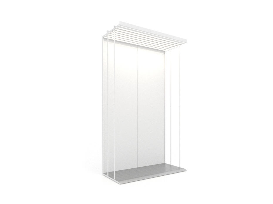 Expositor para azulejos Módulo simple 7 luz blanco frontal