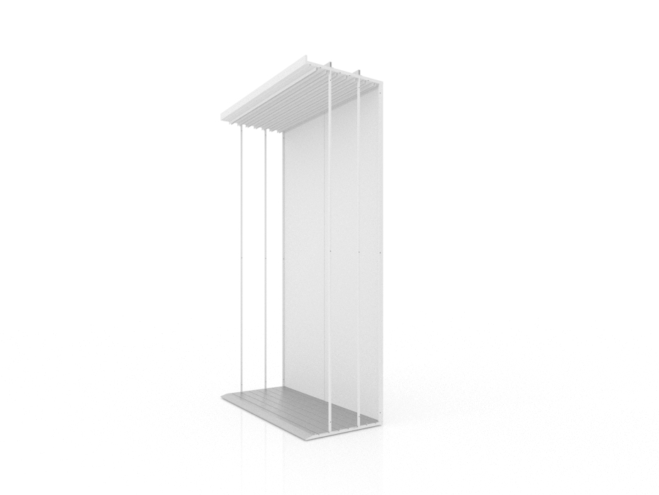 Expositor para azulejos Módulo simple 7 blanco lateral