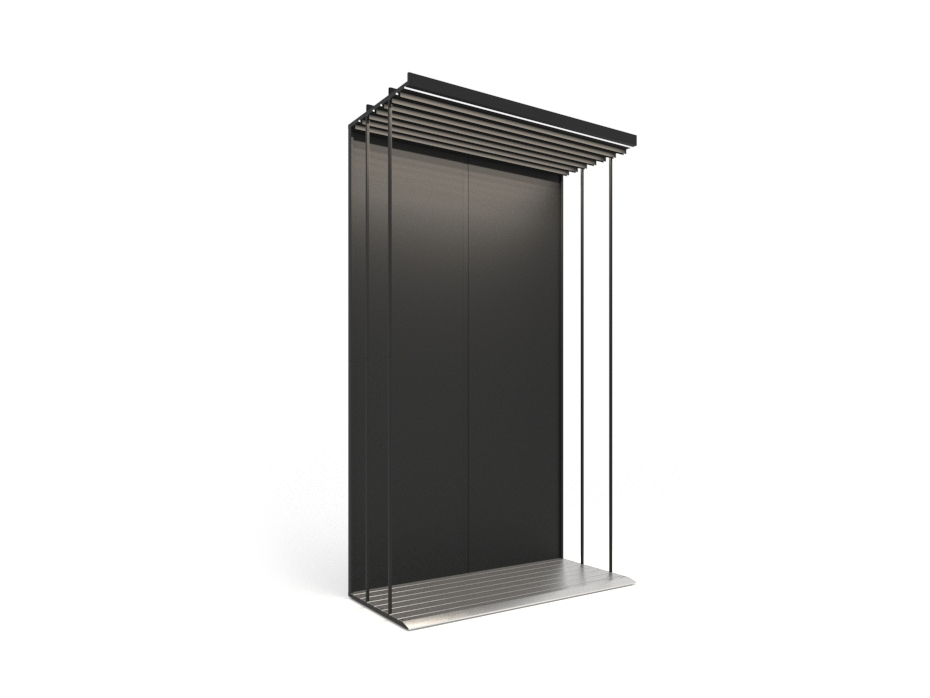 Expositor para azulejos Módulo simple 7 luz negro lateral