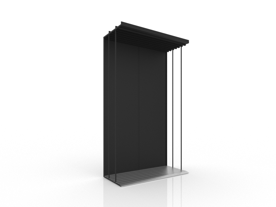 Expositor para azulejos Módulo simple 7 negro lateral