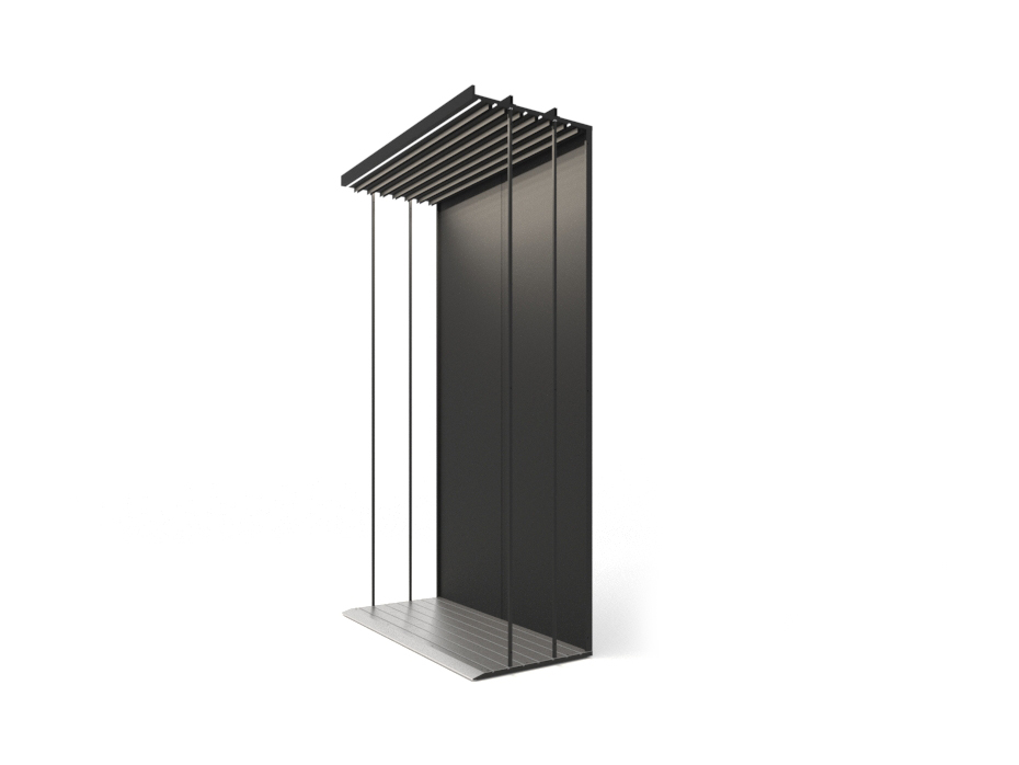 Expositor para azulejos Módulo simple 7 luz negro frontal
