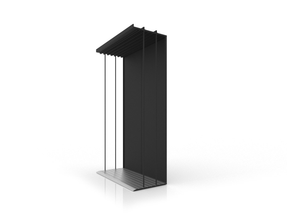 Expositor para azulejos Módulo simple 7 negro frontal