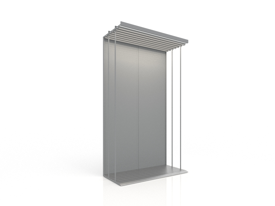 Expositor para azulejos Módulo simple 7 luz plata frontal