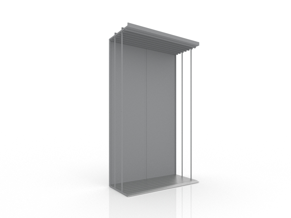 Expositor para azulejos Módulo simple 7 plata frontal