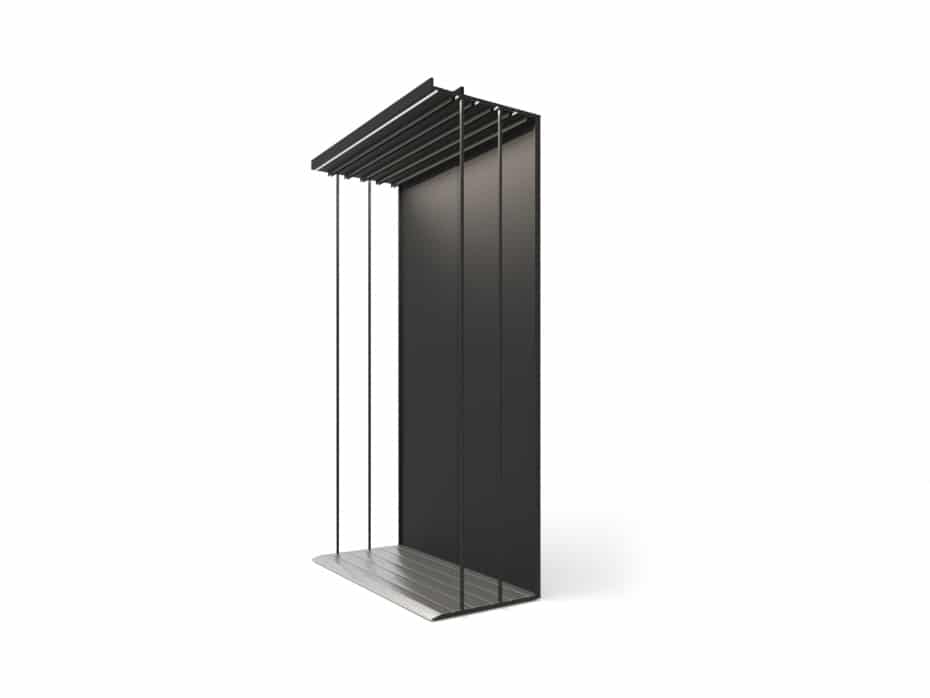 Expositor para azulejos Módulo simple 5 luz negro lateral