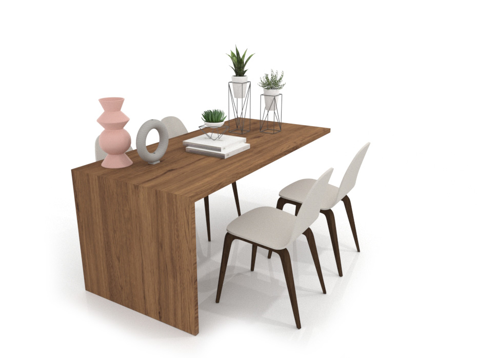 Mesa banco técnico para baldosas madera old oak 4 aerea