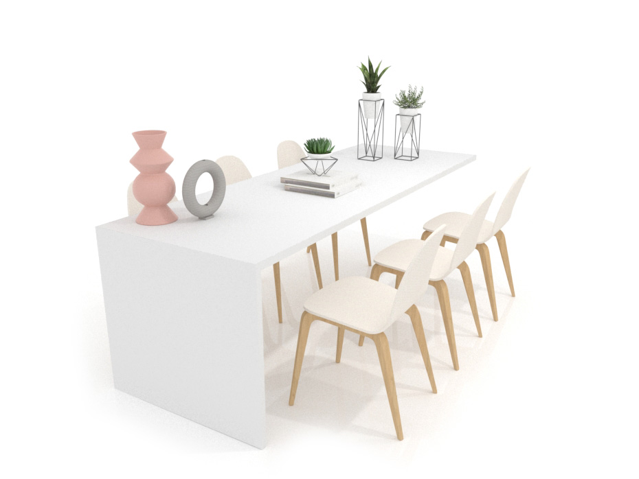 Mesa banco técnico para baldosas blanco 6 aerea